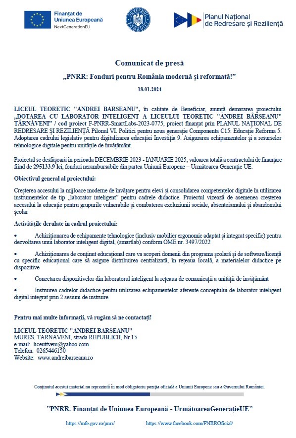 comunicat de presa